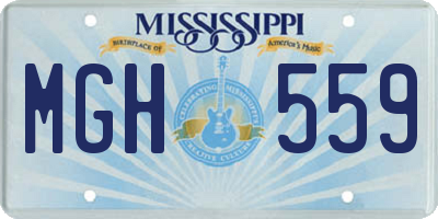 MS license plate MGH559