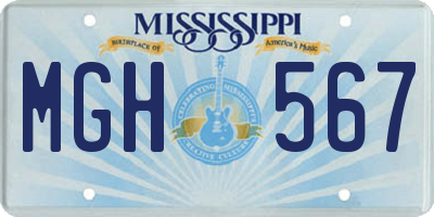 MS license plate MGH567
