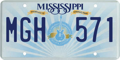 MS license plate MGH571