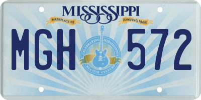 MS license plate MGH572