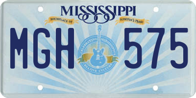 MS license plate MGH575