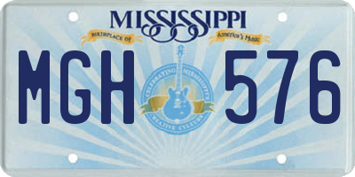 MS license plate MGH576