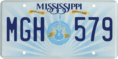 MS license plate MGH579