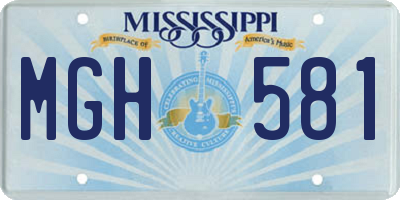 MS license plate MGH581