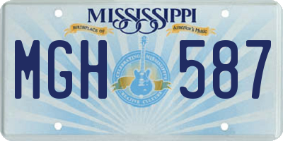 MS license plate MGH587
