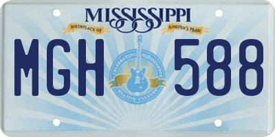 MS license plate MGH588