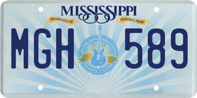 MS license plate MGH589