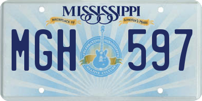 MS license plate MGH597