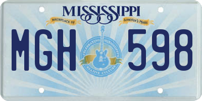 MS license plate MGH598