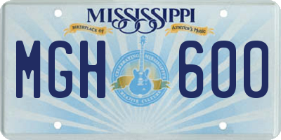 MS license plate MGH600