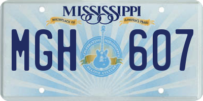 MS license plate MGH607