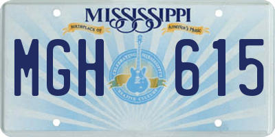 MS license plate MGH615