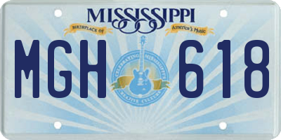 MS license plate MGH618
