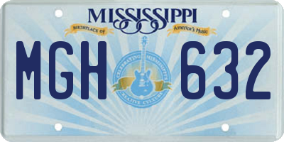 MS license plate MGH632