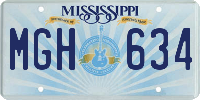 MS license plate MGH634