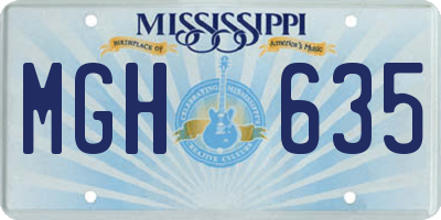 MS license plate MGH635