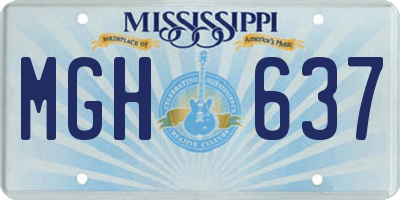 MS license plate MGH637