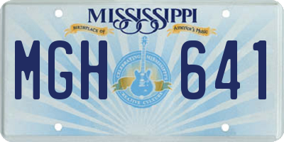 MS license plate MGH641
