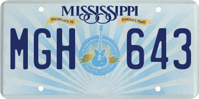 MS license plate MGH643
