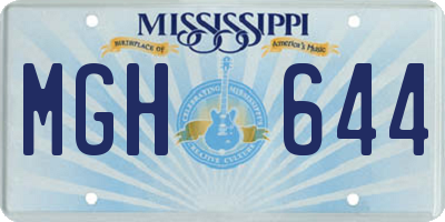 MS license plate MGH644