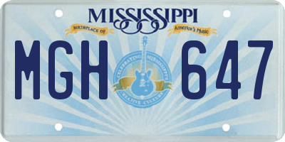 MS license plate MGH647