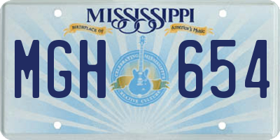 MS license plate MGH654