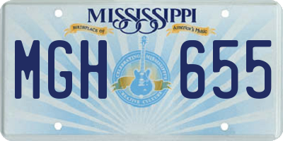 MS license plate MGH655