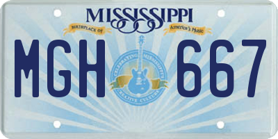 MS license plate MGH667