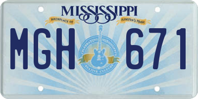 MS license plate MGH671