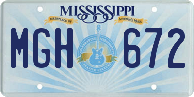 MS license plate MGH672