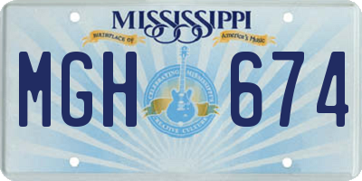 MS license plate MGH674