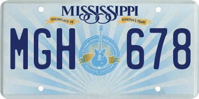MS license plate MGH678