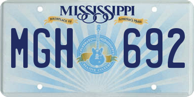 MS license plate MGH692