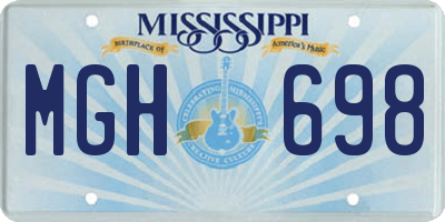 MS license plate MGH698