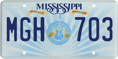 MS license plate MGH703