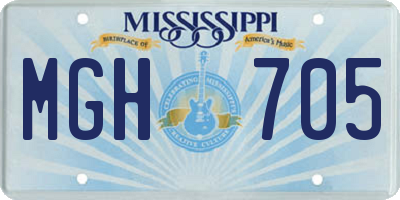 MS license plate MGH705