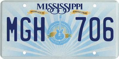 MS license plate MGH706