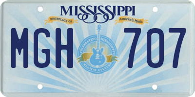 MS license plate MGH707
