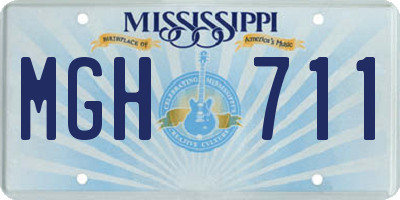MS license plate MGH711