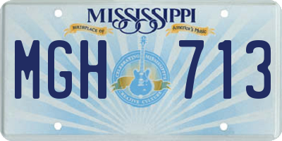 MS license plate MGH713