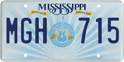 MS license plate MGH715