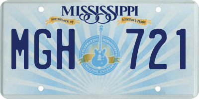 MS license plate MGH721