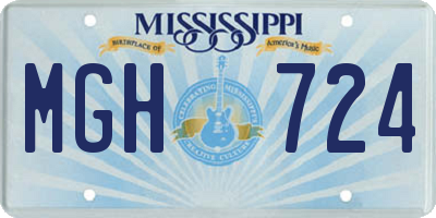 MS license plate MGH724