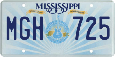 MS license plate MGH725