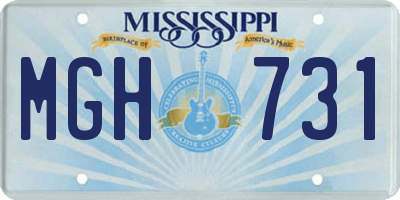 MS license plate MGH731