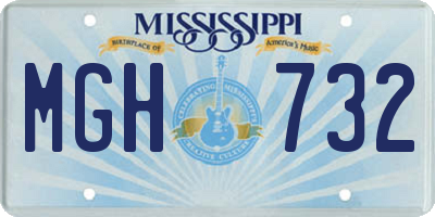 MS license plate MGH732
