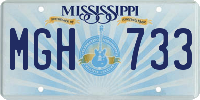 MS license plate MGH733