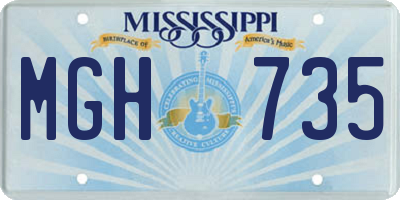 MS license plate MGH735