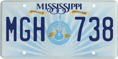 MS license plate MGH738