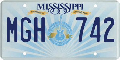 MS license plate MGH742